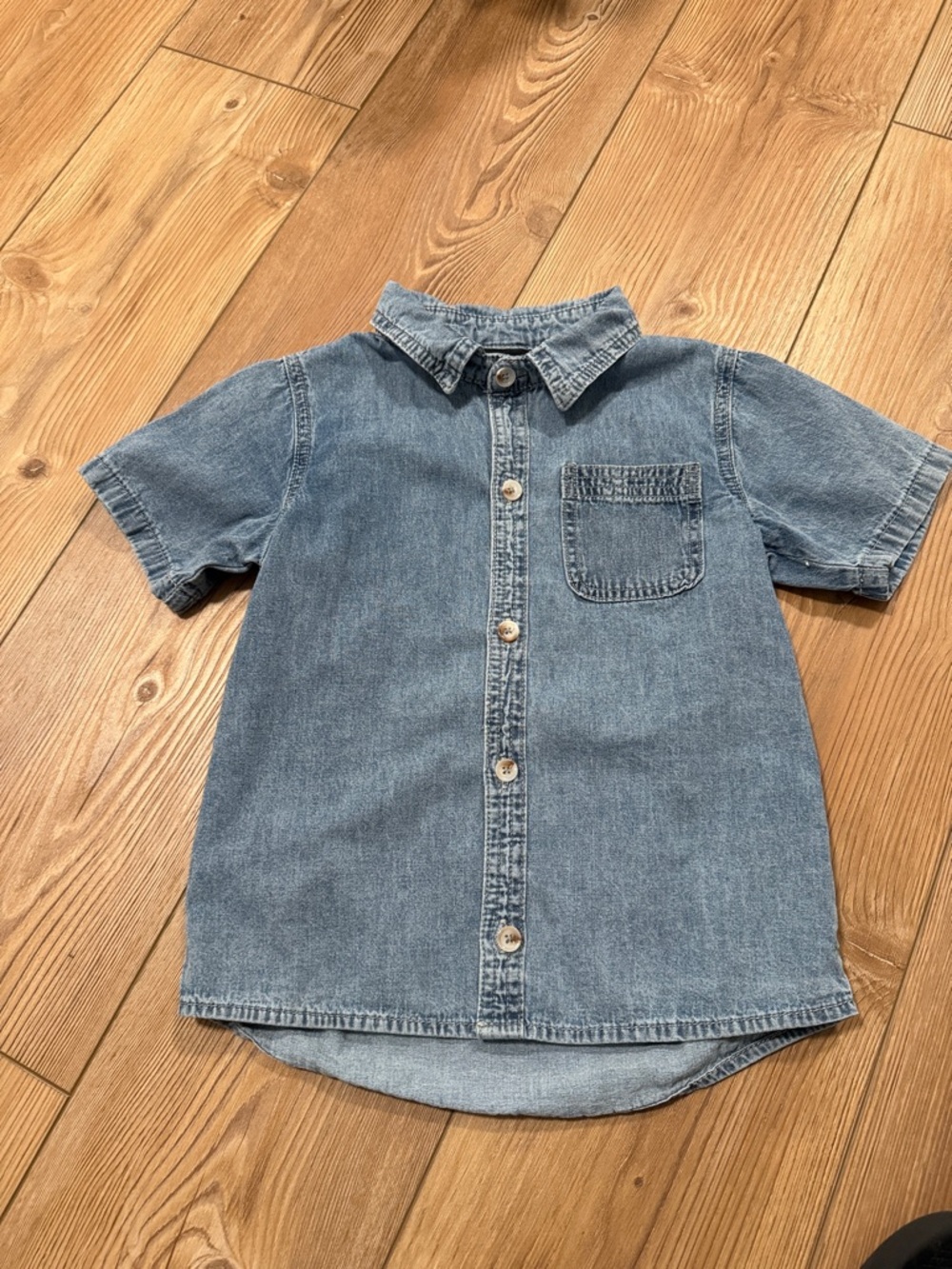 Little Bipsy Light Blue Short-Sleeve Denim Button-Up Shirt